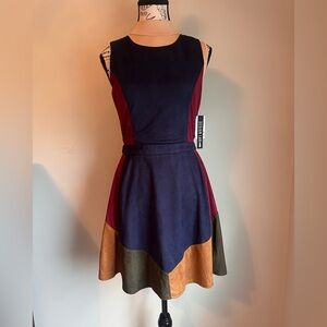 DesignLab NWT Colorblock Sleeveless Sueded Mini Dress SzSma